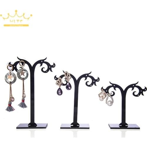 White Acrylic Detachable Earring Display Stand Portable Jewelry Ear Studs Display Storage Shelf High Middle Low 3 Pcs /Set