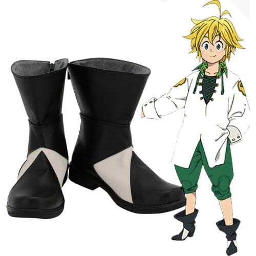 Anime The Seven Deadly Sins Meliodas Cosplay Shoes Boots Role Play Costume Props Custom Made Any Size