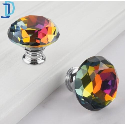 Colors Diamond Shape Knobs For Cabinet Door Knobs Drawer Wardrobe Pull Furniture Handle