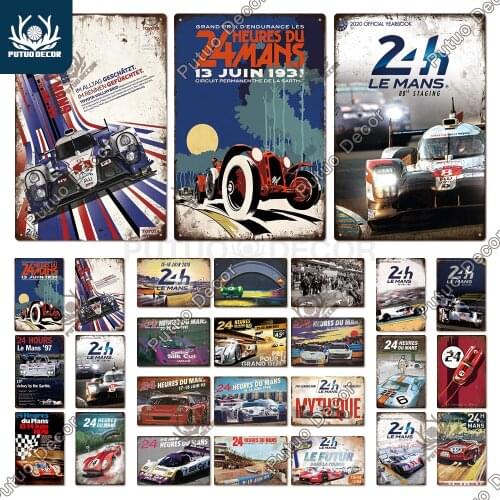Putuo Decor Racing Track Metal Sign Vintage Tin Plaque Metal Plate Bar Club Man Cave Home Wall Decoration 24 Hours Of Le Mans