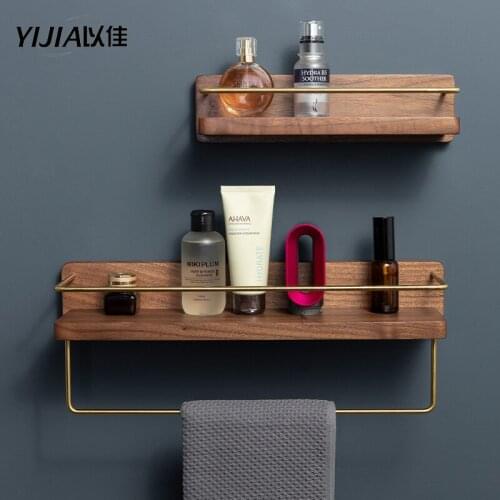 Wood American style Bathroom shelf toilet toilet wall rack towel rack vanity cosmetic storage rack