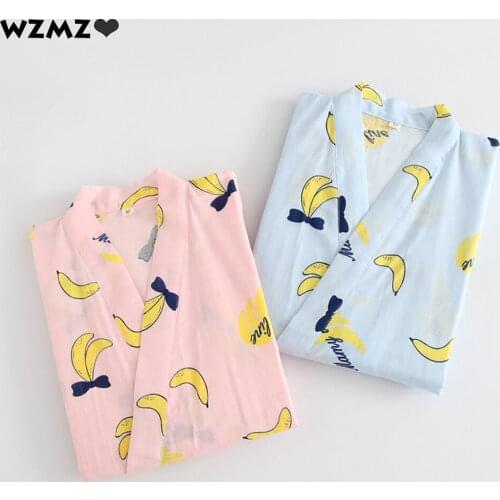 Spring Summer 100% Cotton Long Robe Dresses Japanese Korean Style Kimono Cardigan Gauze Thin Night Dress Nightgown Pijama Sauna