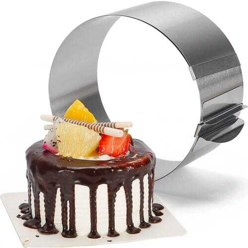 Cake Ring Mold 16-30cm Retractable Circle Mold Stainless Steel Round Cookie Biscuit Mold Adjustable Round Cake Baking Tools