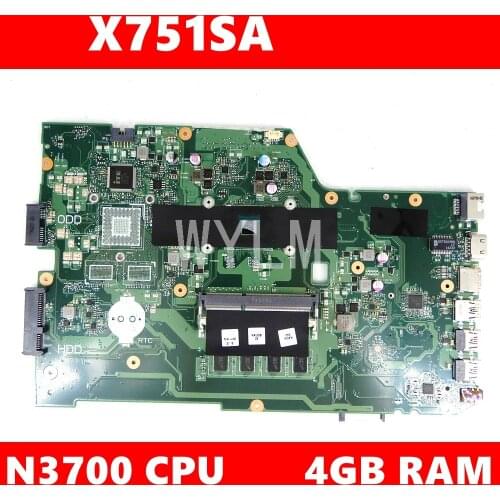 X751SA N3700 CPU DDR3L 4GB RAM mainboard For ASUS X751S X751SA X751SV Laptop motherboard 90NB07M0-R00050 Tested free shipping
