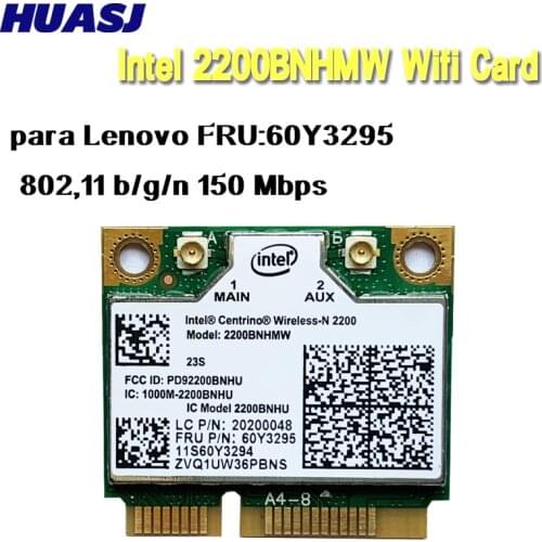 Huasj Mini WIFI PCI-E Card for Intel Wireless-N 2200 2200BNHMW FRU 60Y3295 for Lenovo T430 T530 X230T W530 Wireless Network Card