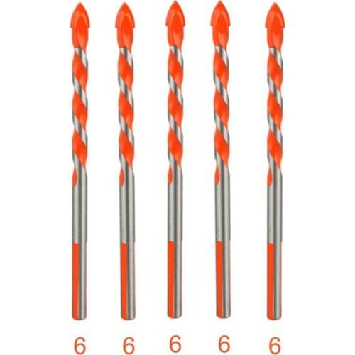 5pcs Multifunctional Drill Bit 4mm-12mm Carbide Bits Ceramic Glass Punching Hole Working For Woodworking Holing Brick Tile Wood