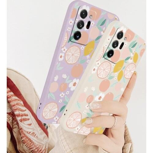 Fruit Liquid Silicone Phone Case For Samsung Galaxy A72 A52 A42 A32 A22 A21S A02S A12 A02 A71 A51 A41 A31 Soft Back Cover