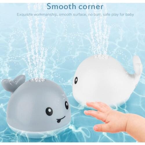 New Baby Bath Toy Shower Bathing Water Spray Toy Cartoon Whale Electric Induction Sprinkler Music Music Colorful Light Water Toy