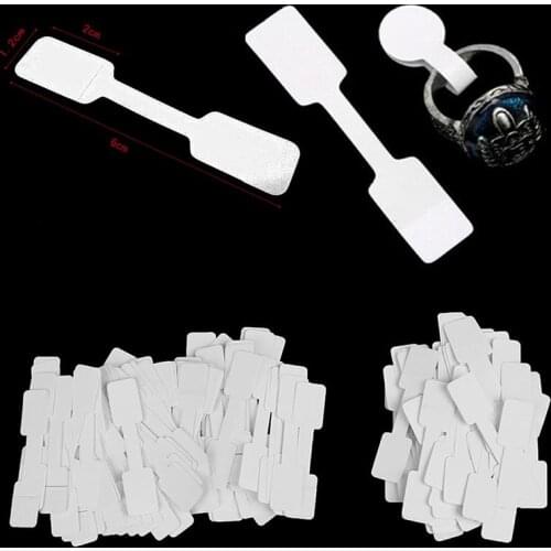 New 50pcs/100pcs White Paper Label Tags With Hanging String For Jewelry / Stationery / Shoes Clothing Home Market DIY Supplies