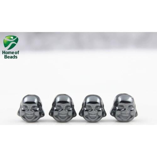 New Arrival A quality natural Stone Hematite Buddha loose beads black 8x8mm For DIY Jewelry Making (20 pieces/lot) HLB1003