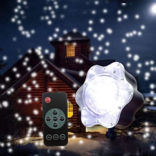 New Year Laser Christmas Snow Projector Lamps Outdoor Snowflake Projector Romantic Garden Home Party Disco Stage Light LED