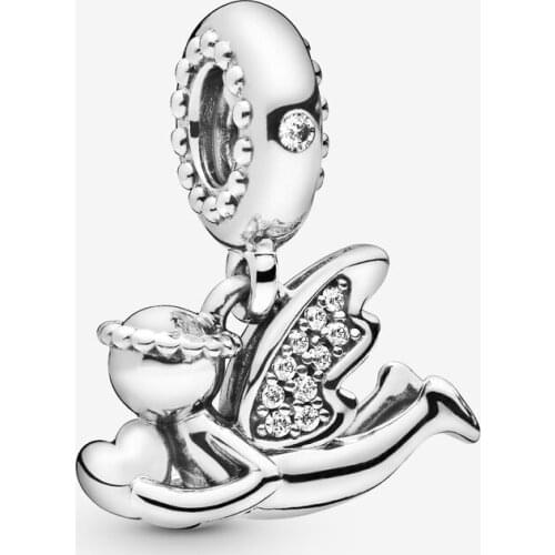 Wholesale 925 Sterling Silver Beads Fit Original Pandora Bracelets Angel of Love Dangle Charm Women DIY Fashion Jewelry Gift