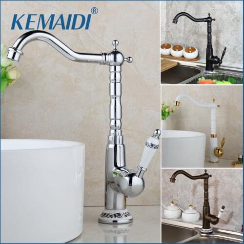 KEMAIDI High Quality Stainless Steel Black Kitchen Sink Faucet Single Handle Cold & Hot Water Mixer Faucets Bathroom Sink Mixer