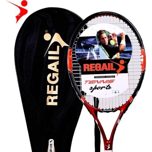 Tennis Rackets Training Competitive Tennis Racket Carbon Aluminum Alloy Tennis Racket Racquets Equipped With Bag
