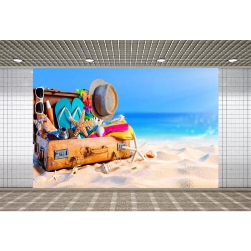 Lyavshi Tropical Sea Beach Sand Luggage Box Starfish Holiday Baby Scenic Photo Background Photography Backdrops For Photo Studio