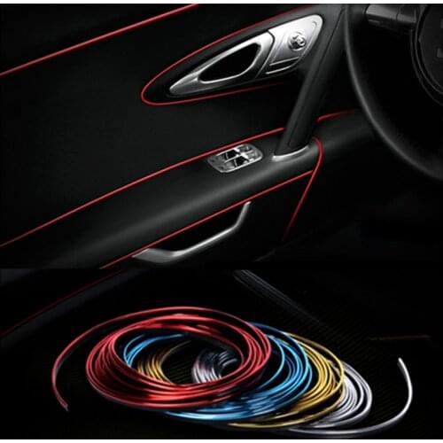 Universal Car Styling Interior Exterior Decoration Strip Dashboard Door Edge Tape Molding Trim Protector Scratch Solid Color