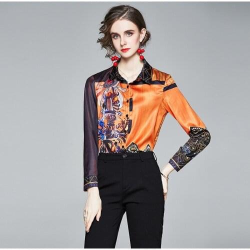 Retro Vintage Blusas Women Tops Long Sleeves Slimming Blouse Turn Down Collar Mujer Clothes Fashion Clothing Blouses Shirts Sexy