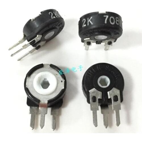 5PCS/LOT Imported Spanish PIHER trimmer adjustable potentiometer PT10-2K vertical hexagon hole