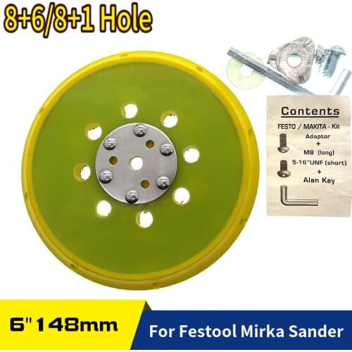 6 Inch 148mm Backing Pad Sanding Backup Pad Hook and Loop with Side Holes Power Tools Accessories