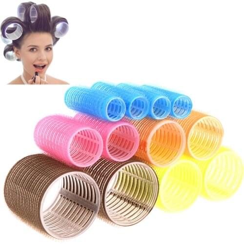 6Pcs/Set Hairdressing Home Use DIY Magic Large Self-Adhesive Hair Rollers Styling Roller Roll Curler Beauty Tool