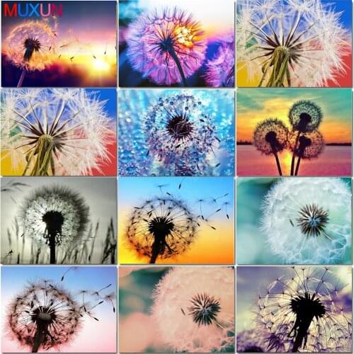 Diy 5D Diamond Painting Dandelion Pictures Diamond Full Drill Circular Landscape Diamond Embroidery Home Decor Handmake Rp675