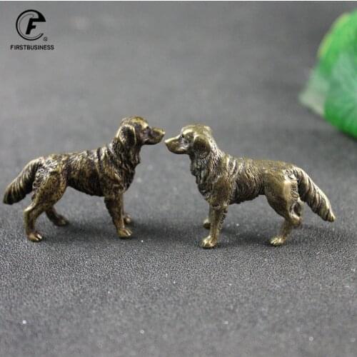 Antique Bronze Statue Lucky Dog Pure Copper Desktop Animal Ornaments Handmade Vintage Brass Hound Home Decorations Accessories