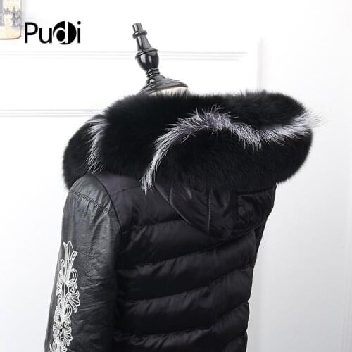 Aorice SF863 Women Real Fox Fur Scarf New Long Natural Genuine Fox Fur Scarves Shawl Rings