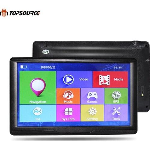 TOPSOURCE Car GPS Navigation HD 7 Inch Capacitive Screen ce6 Built in 8GB Map For Europe/USA+Canada Truck Vehicle GPS Navigator