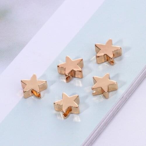 10 Star Beads Gold-plated Silver Beads Spacer Beads Accessories Crafts DIY Jewelry Necklace Bracelet Bracelet Making Charm