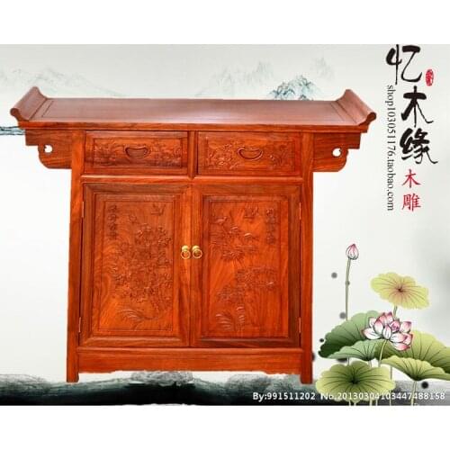 Rosewood furniture, rosewood wooden head, solid wood antique Buddha cabinets, entrance, dining side cabinets, furniture, storage