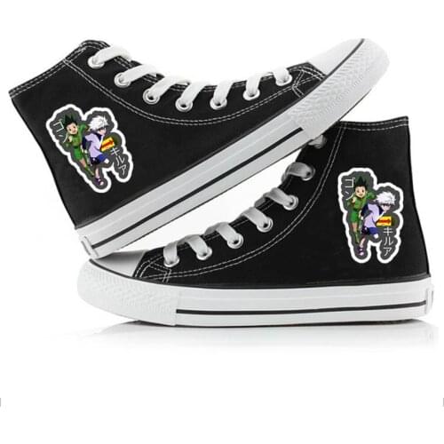 Anime Hunter X Hunter Print Canvas Shoes GON FREECSS Killua Zoldyck Costume High Top Canvas Sneakers Casual Shoes