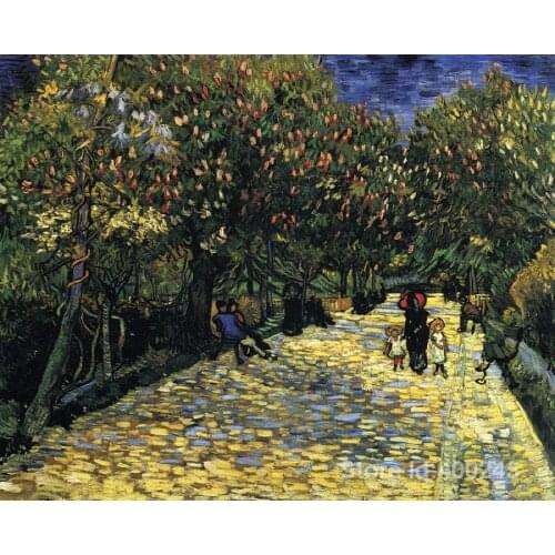 Online Art Gallery Vincent Van Gogh Handmade oil paintings Avenue with Flowering Chestnut Trees High quality