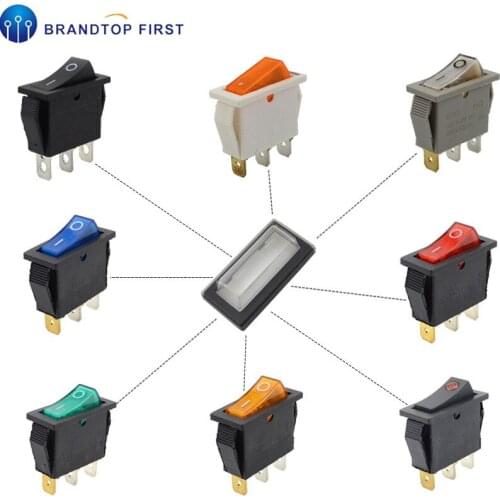 KCD3 Rocker Switch 15A /20A 125V/250V 3 Pin Electrical equipment Power switch Red, yellow, blue, green black
