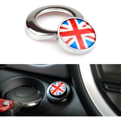 For 2nd Gen R55 R56 R57 R58 R59 R60 R61 Union Jack Car Styling Engine Start Button Cap Cover Accessories