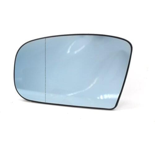 Left Side Heated Door Blue Mirror Glass with Plate For Mercedes-Benz W220 99-02