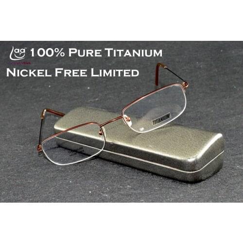 CLARA VIDA LIMIT! LUXURY MEN 100% TITANIUM HIGH STD. BROWN BLACK DESIGNER HALFRIM BRAND READING GLASSES +1+1.5 +2 +2.5 TO +6