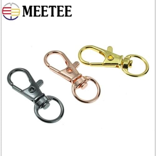 Meetee 10/20pcs 9mm Metal Buckles High Quality Swivel Lobster Clasp For Keychain Handbag Trigger Clips Snap Hook DIY Accessories