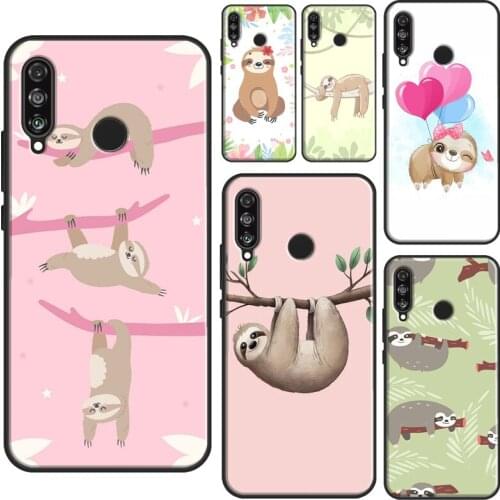 Cute Baby Sloth For Huawei P30 Lite P40 P20 Pro Nova 5T P Smart 2019 Case For Honor 10X Lite 9X 8X 10i