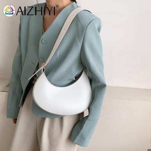 Fashion Women Solid Color PU Leather Shoulder Underarm Hobos Bag Casual Ladies Top-handle Small Handbag