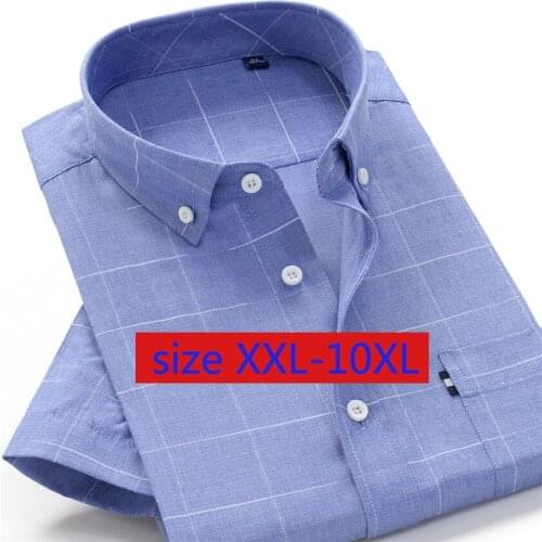 New Striped Super Large Men Loose Oversized Casual Long Sleeve Smart Casual Shirts Plaid High Quality Cotton Plus Size 2XL-10XL