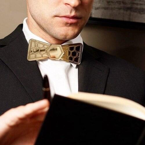 Men Gift 6 Colors Fashion Bow Tie Shining Necktie 3D Laser Hexagon Embossing Men Gift Wedding Groom Ties Red Black Blue Necktie