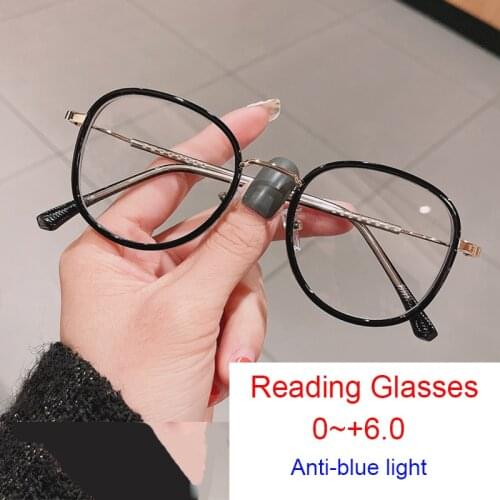 New Arrival Black Round Reading Glasses Men Women Blue Light Blocking Magnifying Eyewear Vintage Eyeglasses Spectacles Frame