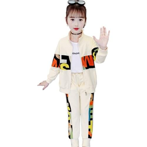 Teen Girls Clothing Sweatshirt + Pants Clothing For Girls Letter Clothes For Girl Spring Autumn Childrens Suits