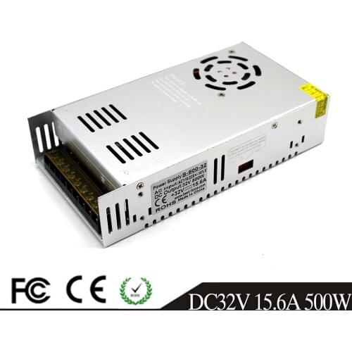 Single Output Switching Power Supply DC32V 15.6A 500W Driver Transformers AC110V 220V TO DC32V SMPS for Led CCTV 3D Printer CNC