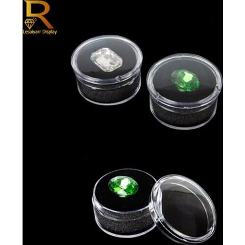 Wholesale 25pcs/lot Clear Round Diamond Box Plastic Beads Jewelry Case Storage Box Gem packaging Organizer