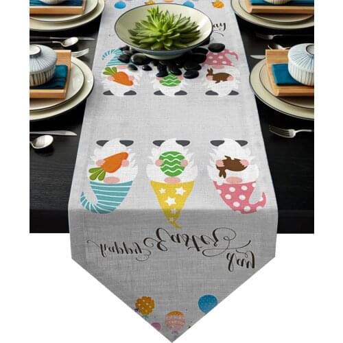 Easter Days Gnome Easter DaysDaysEgg Carrot Rabbit Table Runner Christmas Hotel Wedding Dinner Party Table Decoration