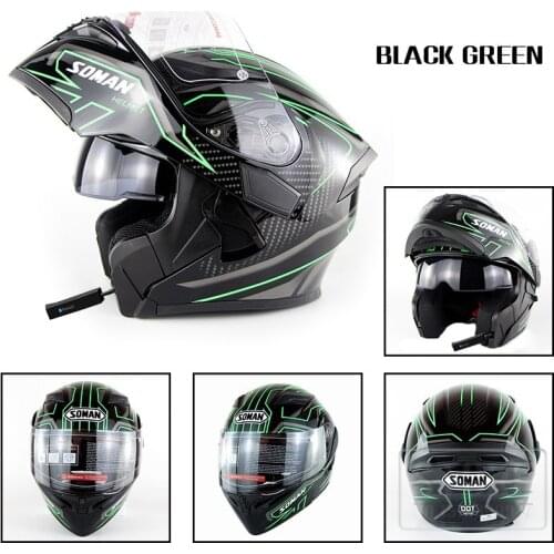 Soman Fullface Helmet Bluetooth Headset Casco Abs Capacetes Para Moto Dual Visor Casco Moto Capacete Bluetooth Motorbike Helmets