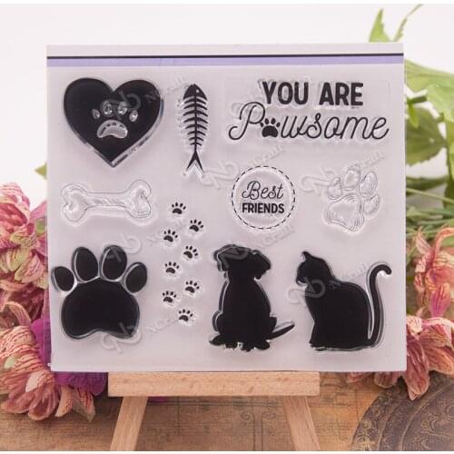 KLJUYP Dog and Cat Transparent Clear Silicone Stamp/Seal for DIY scrapbooking/photo album Decorative clear stamp sheets