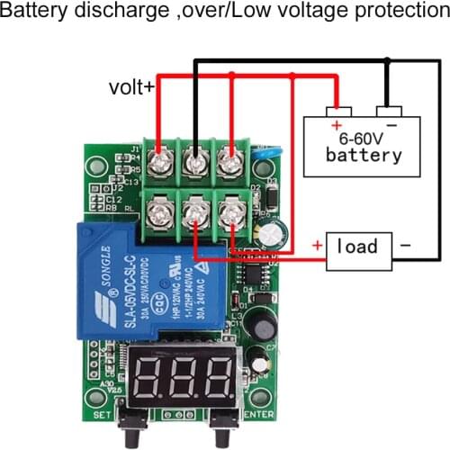 DC 6~80V Voltage Monitoring Relay Time Delay Charging Discharge Controller Module with 4 Operating Modes Voltage Control Timer