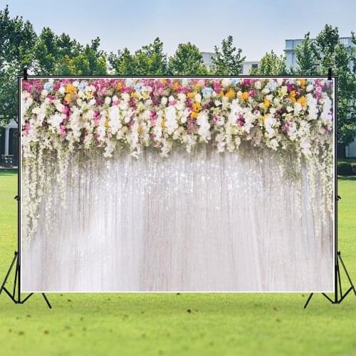 Romantic Flower Wall Wedding Background Portrait Photography Party Photozone Decors Backdrops Studio Accessories